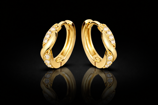 Valeria · Pendientes aro dorado con circonitas