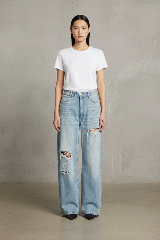 Daniela | Pantalón Rectos Denim Claro